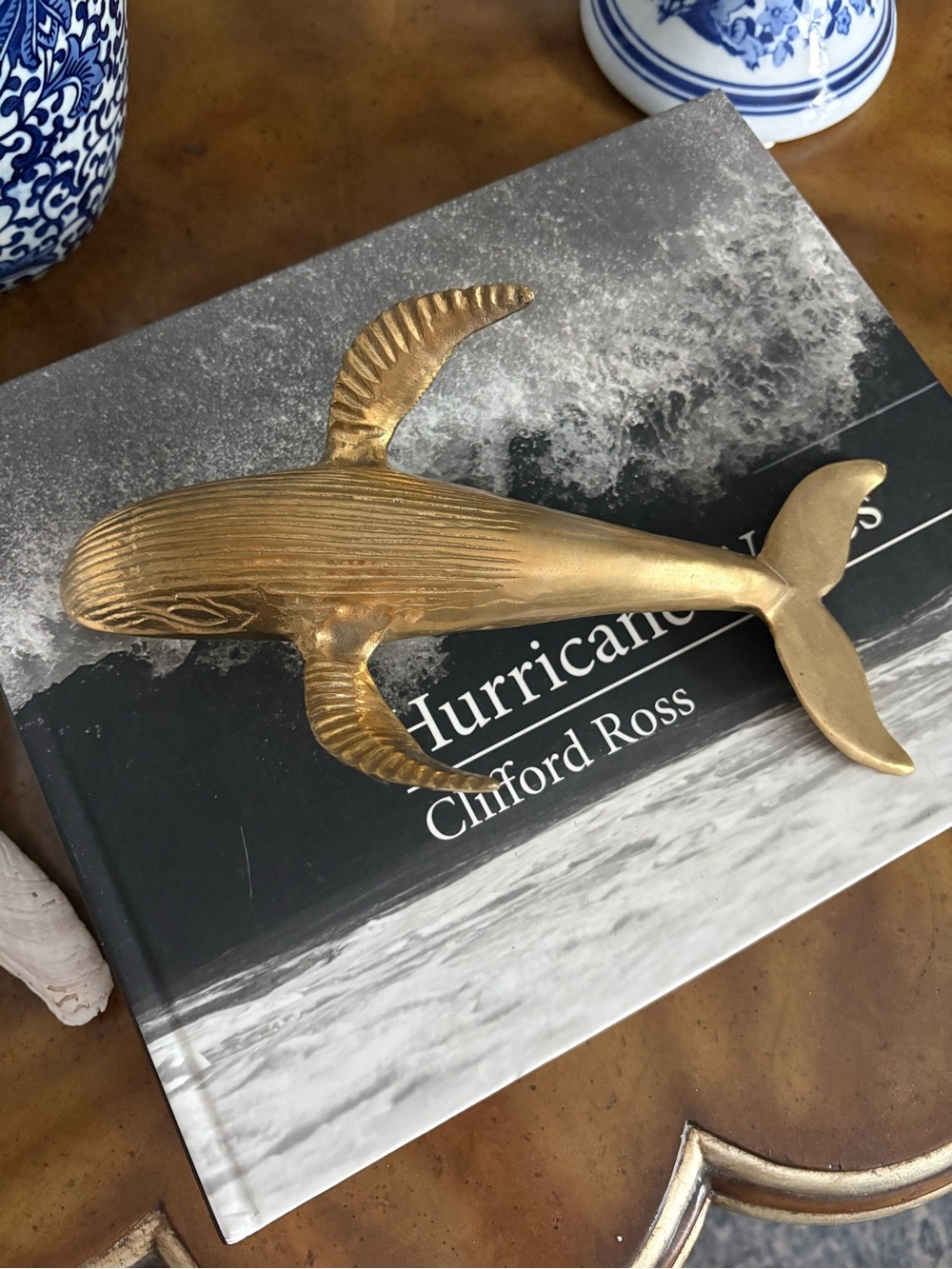 Vintage Brass Humpback Whale - solid brass